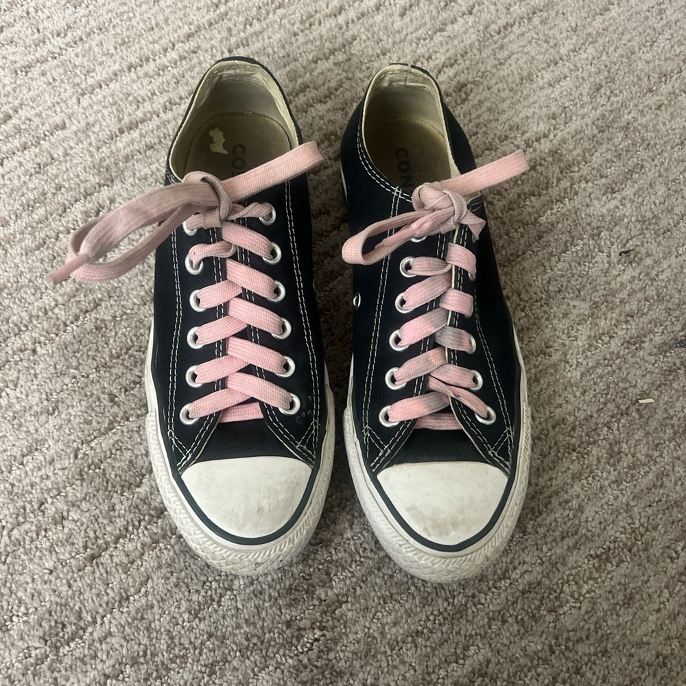Black Converse with Pink Laces